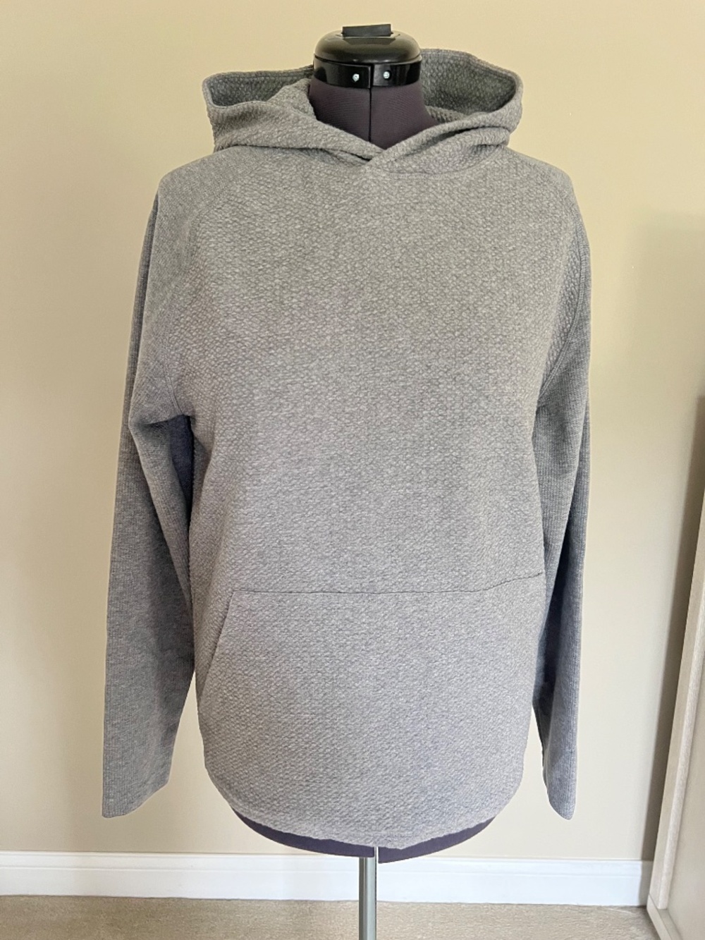 Russell Intellifresh Textured Hoodie Mens M 38-40 Gray Pullover